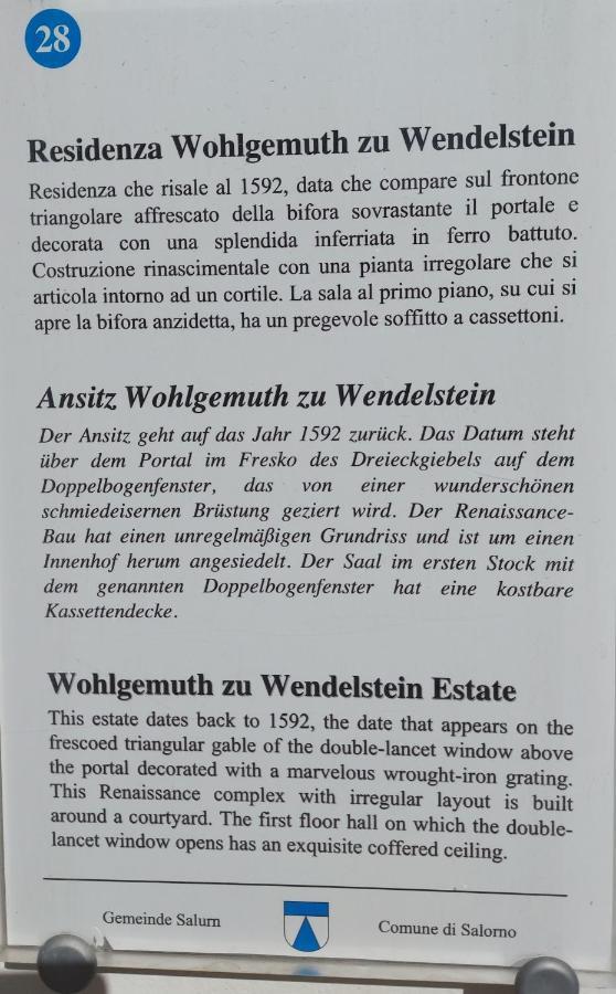 شقة Ansitz Von Wohlgemuth سالورنو المظهر الخارجي الصورة